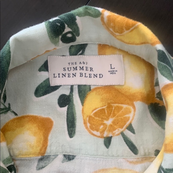Lemon Print Men's Shirt - Picture 2 of 3